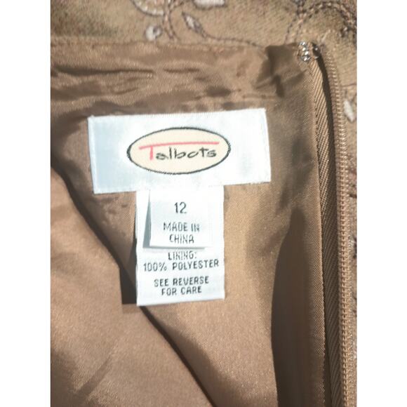 TALBOTS WOOL BLEND GOLD BROWN PAISLEY MOROCCAN INDIAN STYLE SKIRT WMS 12 - Picture 3 of 9